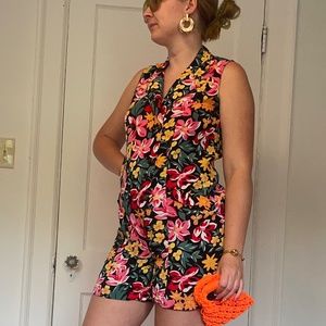 Vintage floral romper